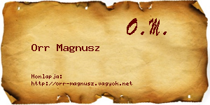 Orr Magnusz névjegykártya